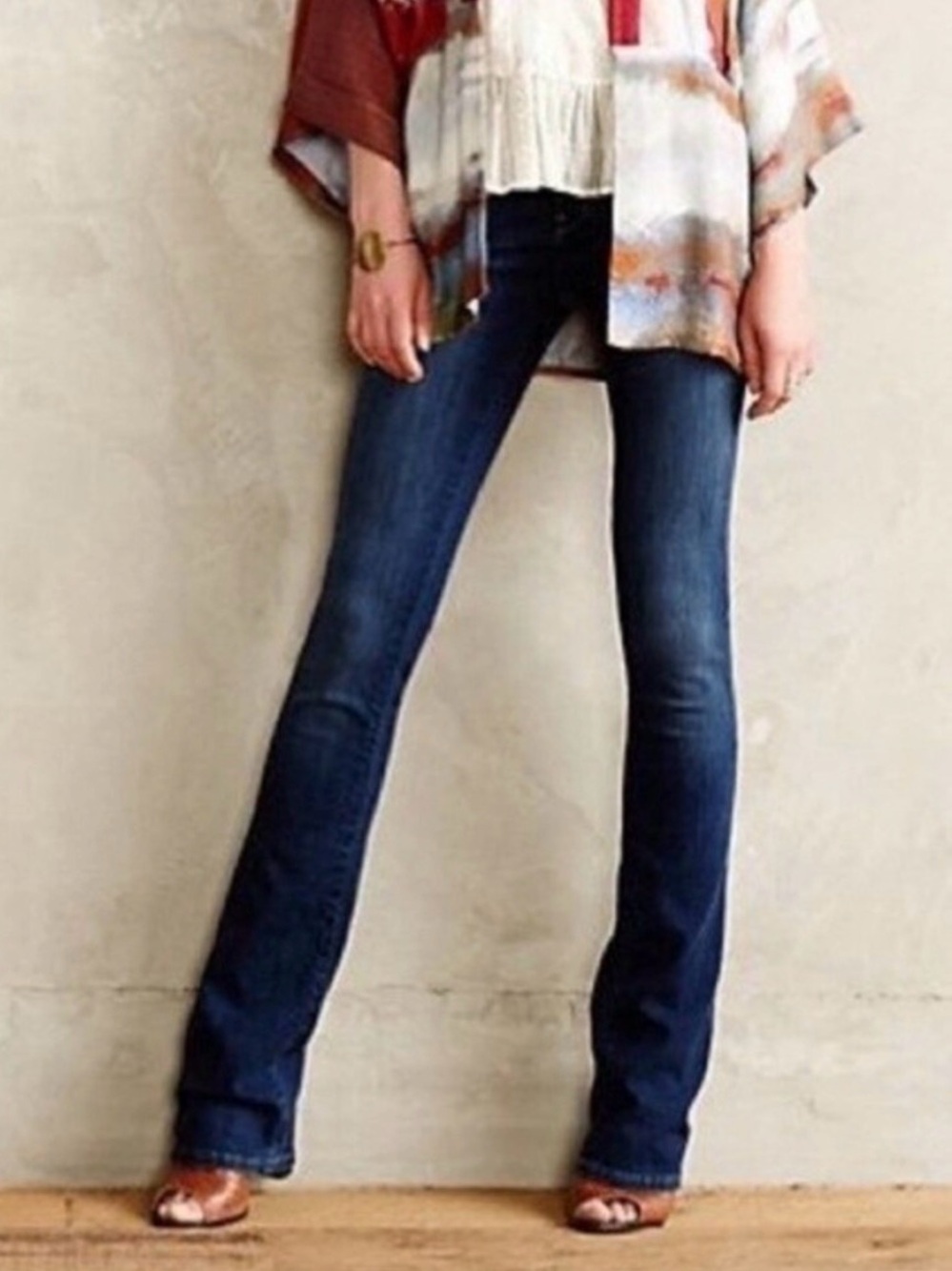 Pilcro Anthropologie Dark Indigo Bootcut slim flare classic Jeans